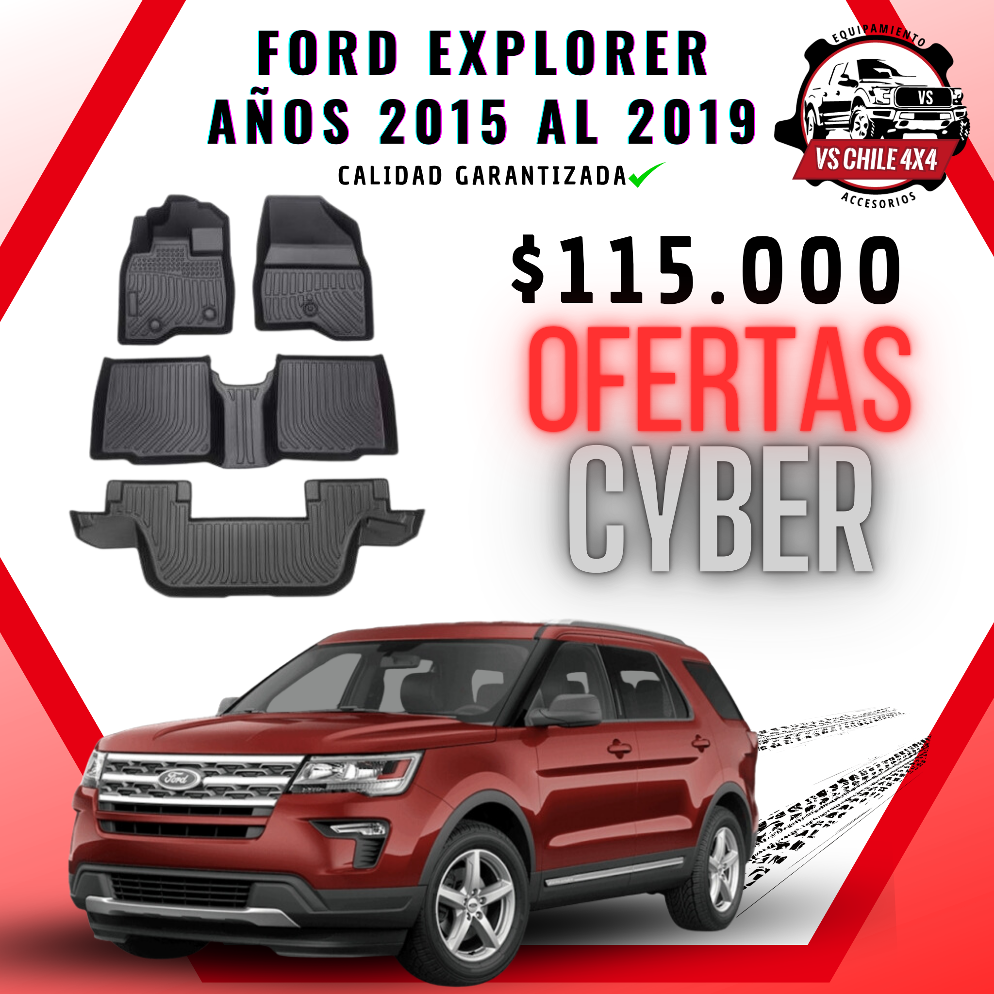 Pisos Calce Perfecto FORD EXPLORER años 2015 al 2019