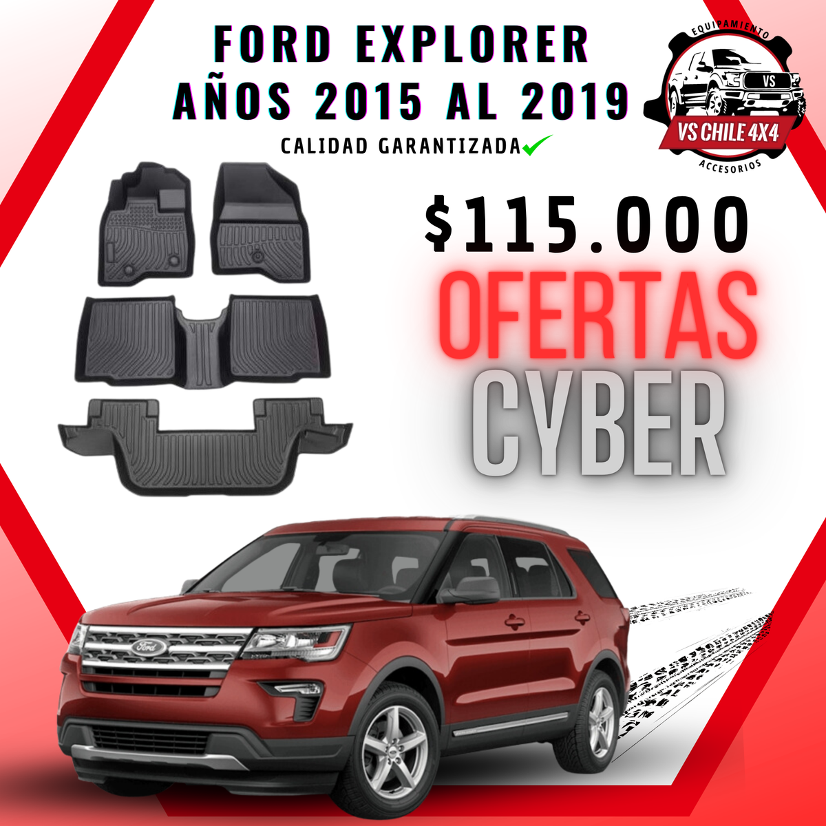 Pisos Calce Perfecto FORD EXPLORER años 2015 al 2019