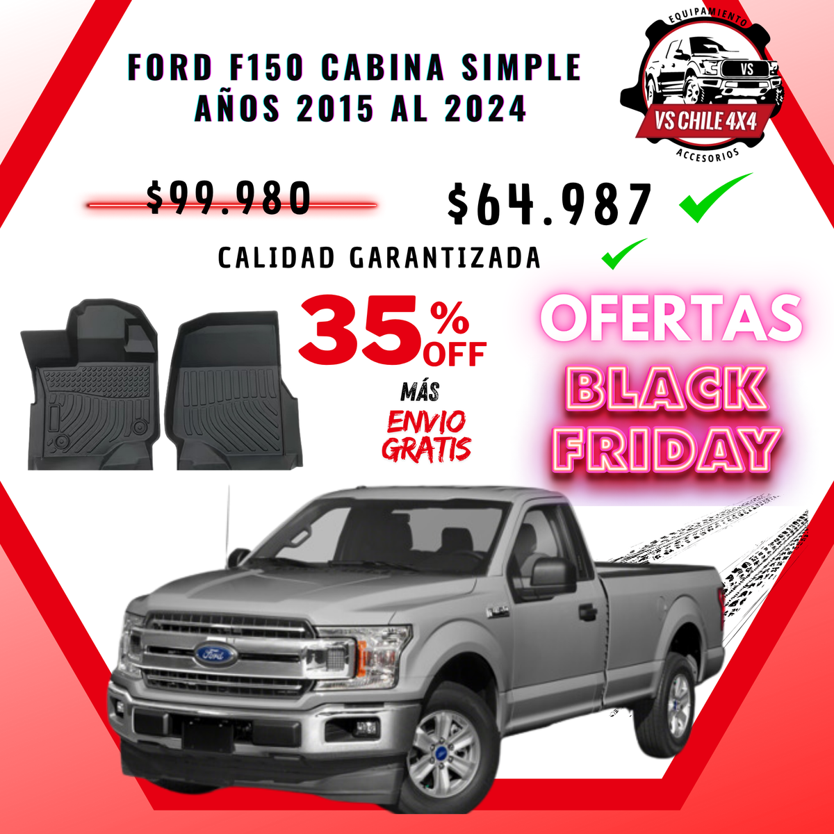 Pisos Calce Perfecto Ford F150 2015 - 2024