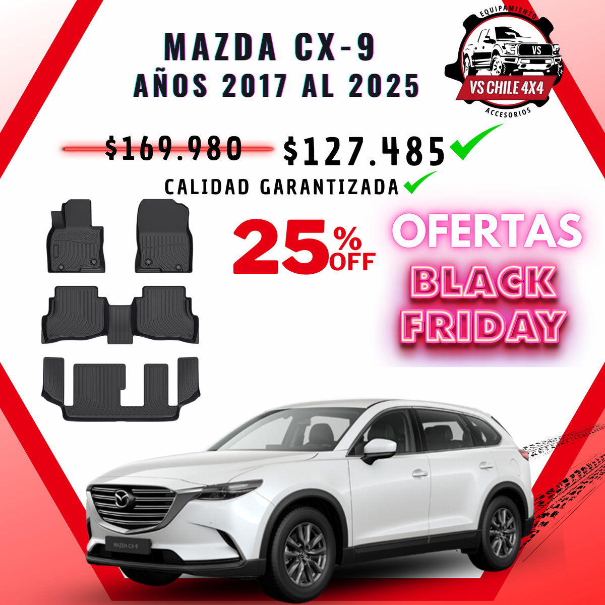 Pisos Calce Perfecto Mazda CX9 CX-9 2017 al 2025