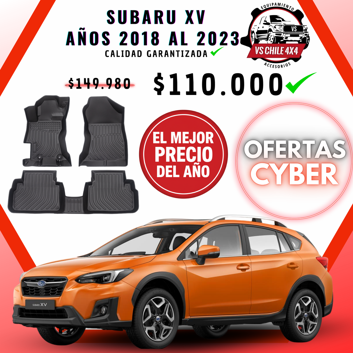 Pisos Calce Perfecto Subaru XV 2018 al 2023