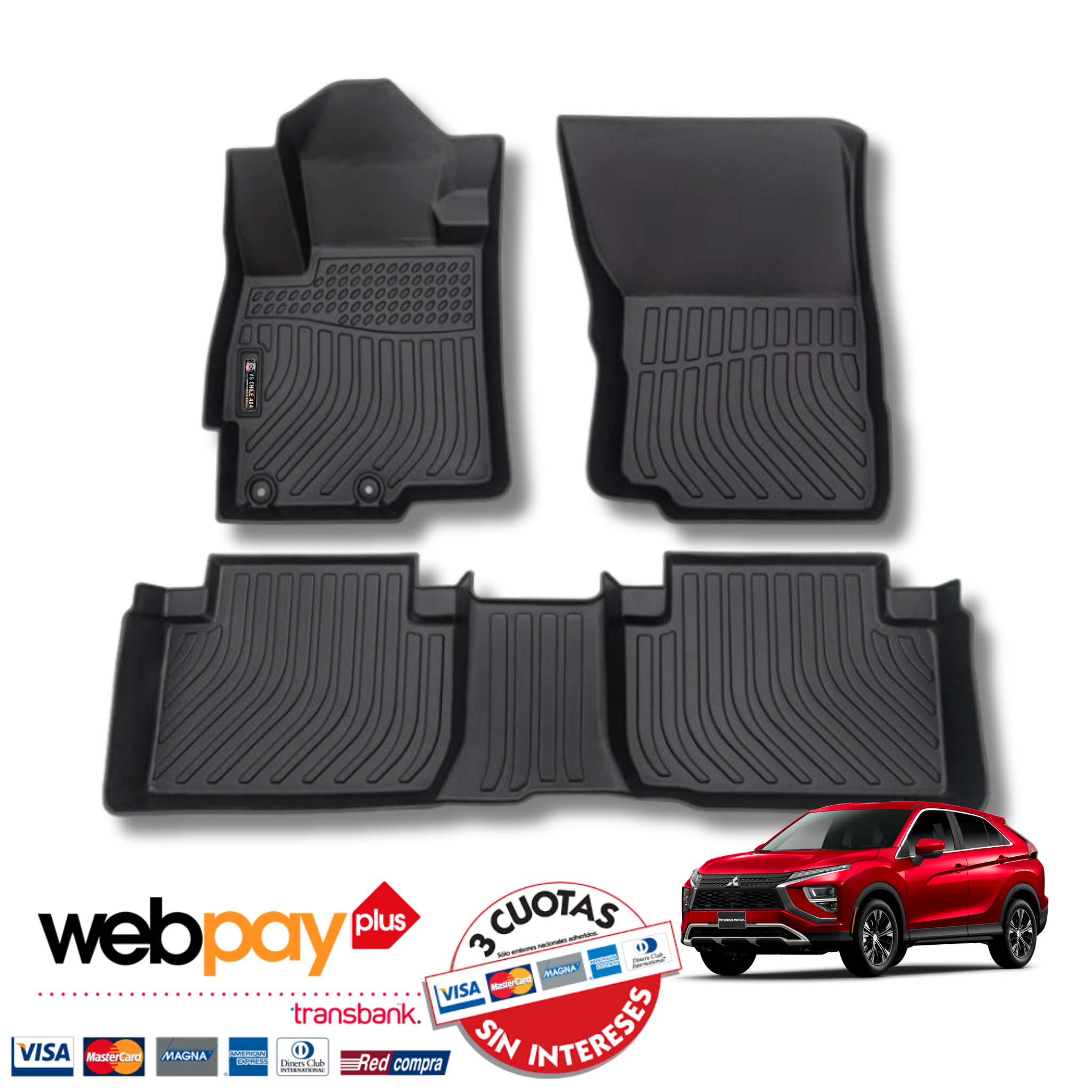 Pisos de Calce Perfecto Mitsubishi Eclipse Cross (2018–2025) — TPE 3D Premium