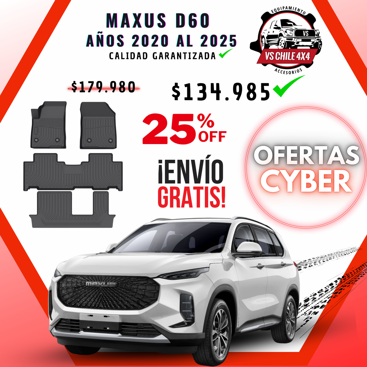 Pisos Calce Perfecto Maxus D60 SUV 3 Corridas (2019 - 2025)