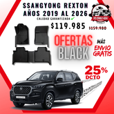 Pisos Calce Perfecto SsangYong Rexton 2019–2026 | Goma TPE | VS Chile 4x4