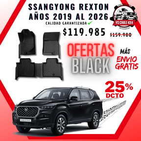 Pisos Calce Perfecto SsangYong Rexton 2019–2026 | Goma TPE | VS Chile 4x4