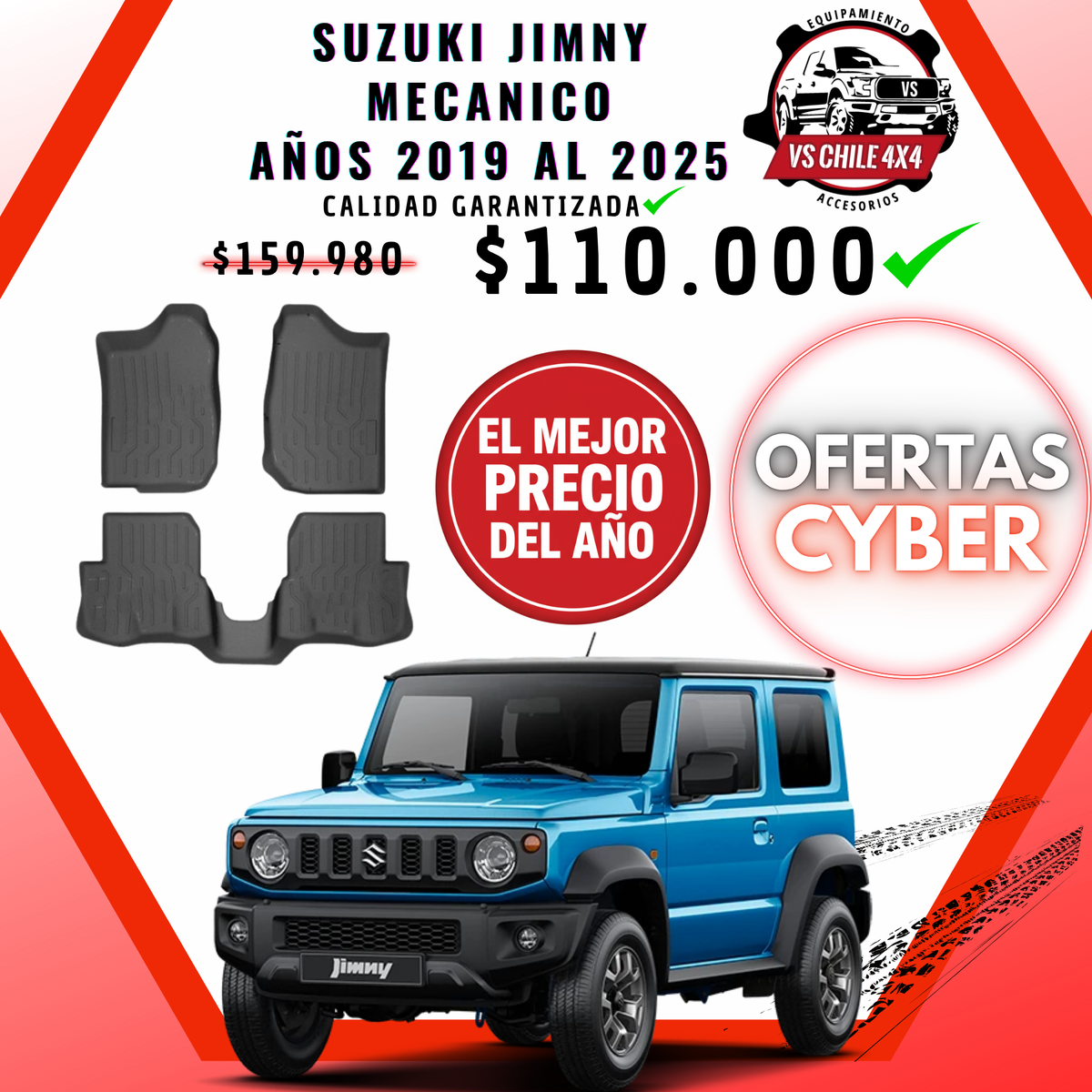 Pisos Calce Perfecto Suzuki Jimny Mecanico 3P 2019 al 2025