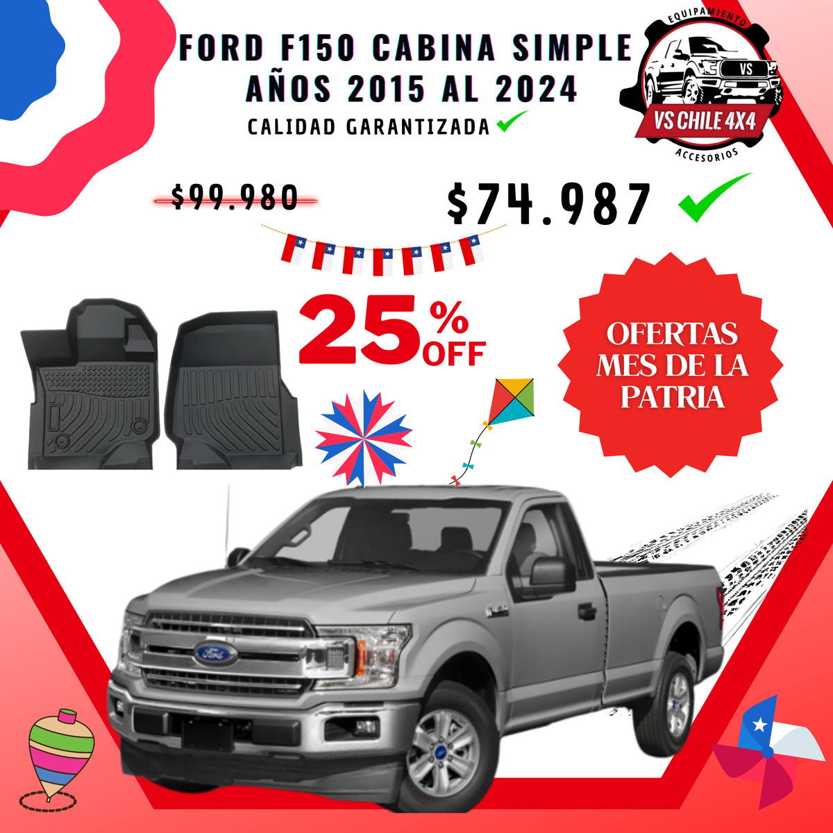 Pisos Calce Perfecto Ford F150 2015 - 2024