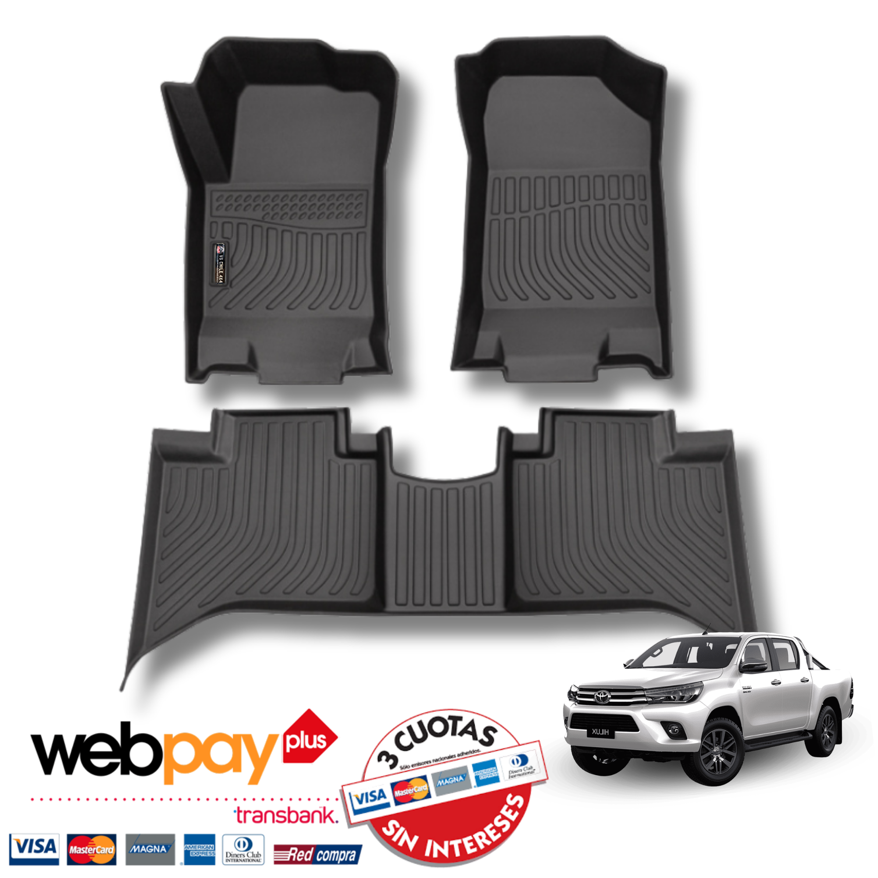 Pisos Calce Perfecto Toyota Hilux años 2016 - 2025