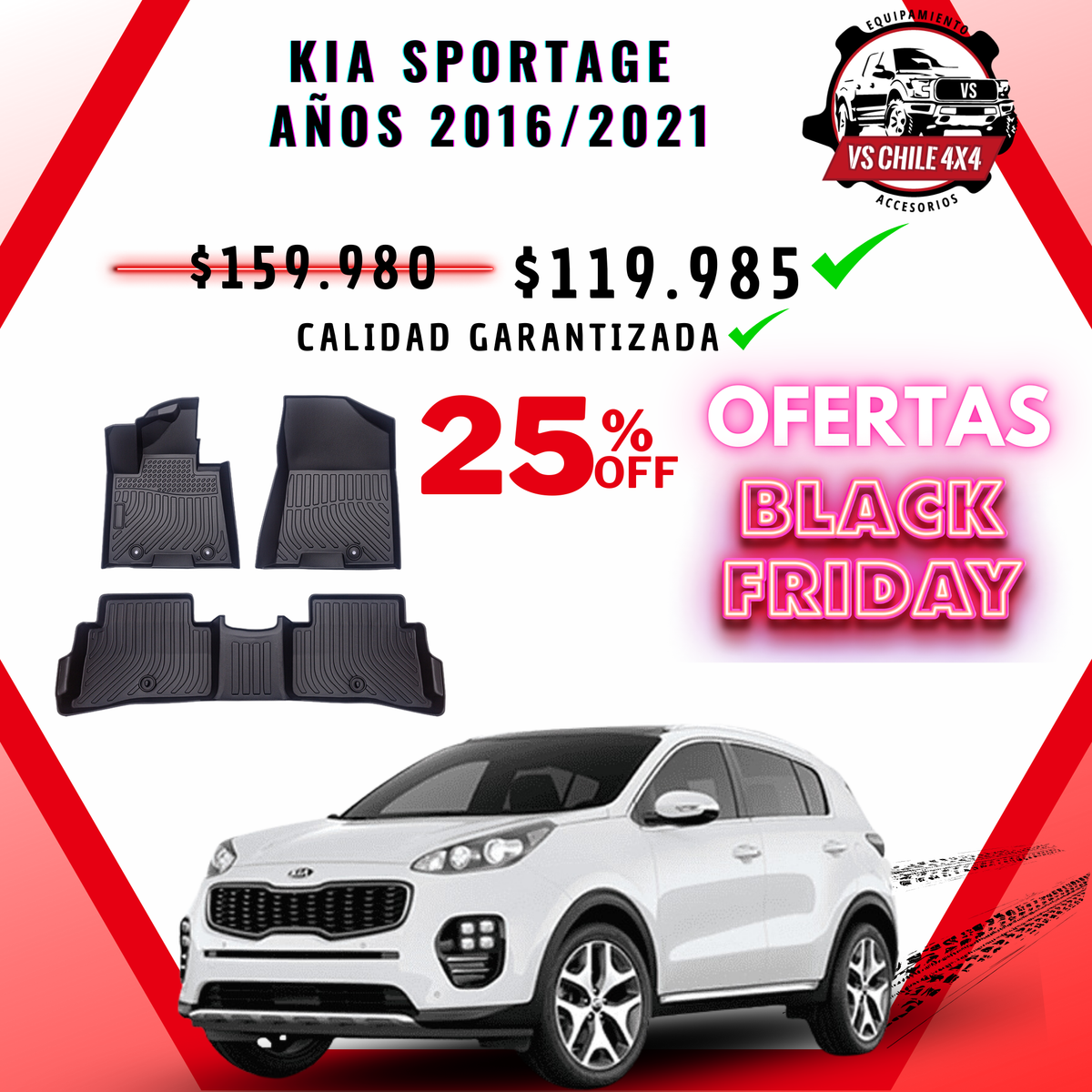 Pisos Calce Perfecto Kia Sportage (2016 al 2021)