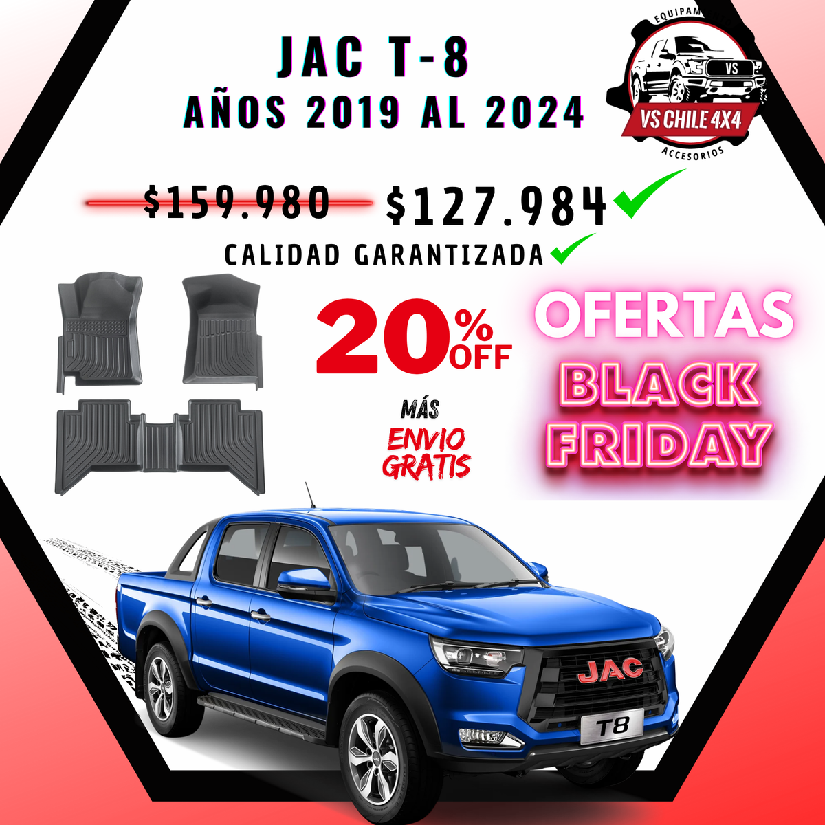 Pisos Calce Perfecto JAC T8 T-8 2019 al 2024