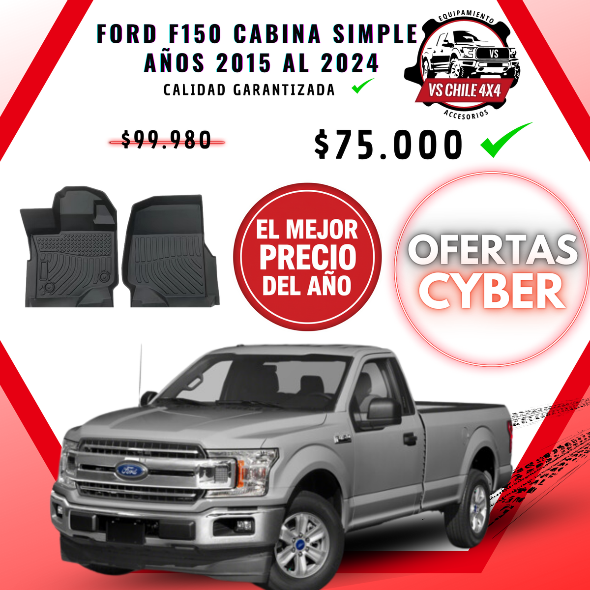 Pisos Calce Perfecto Ford F150 2015 - 2024