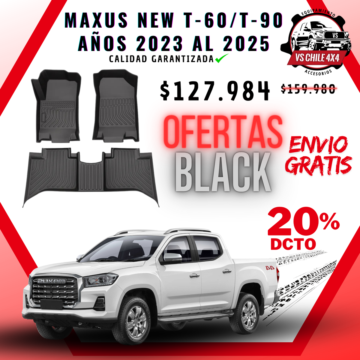 Pisos Calce Perfecto Maxus New T60 / T90 Doble Cabina (2023 - 2025)