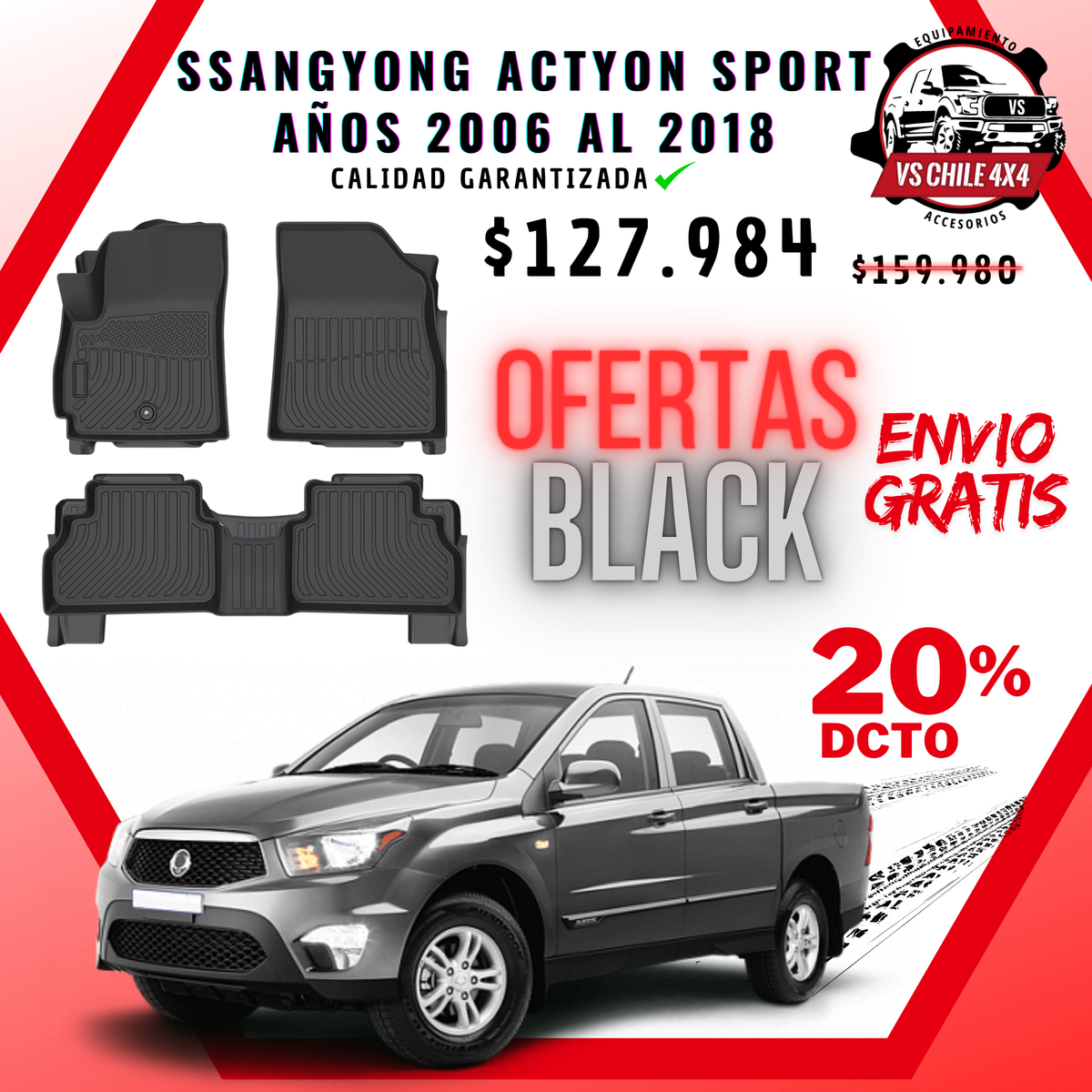 Pisos Calce Perfecto SsangYong Actyon Sport 2006 al 2018