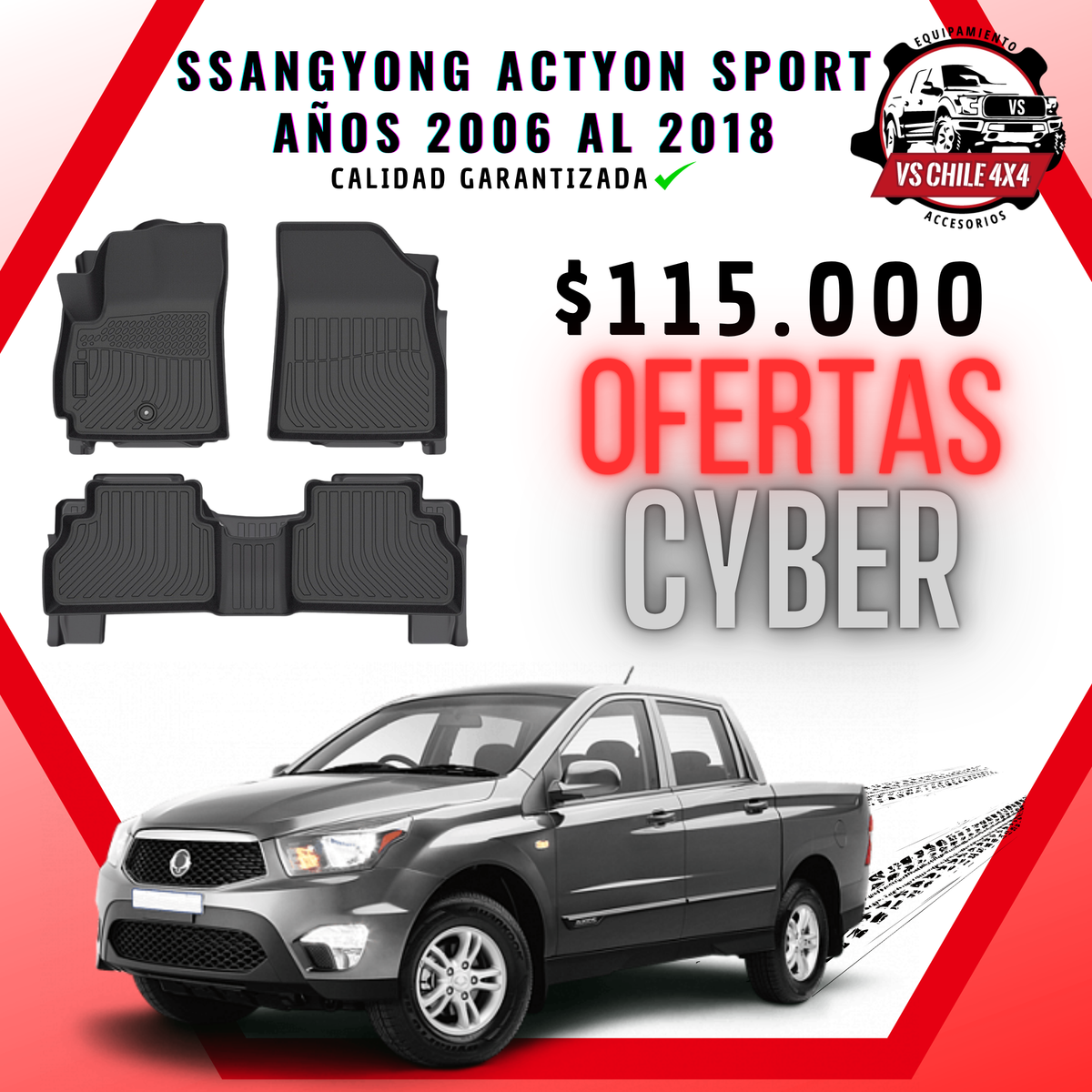 Pisos Calce Perfecto SsangYong Actyon Sport 2006 al 2018