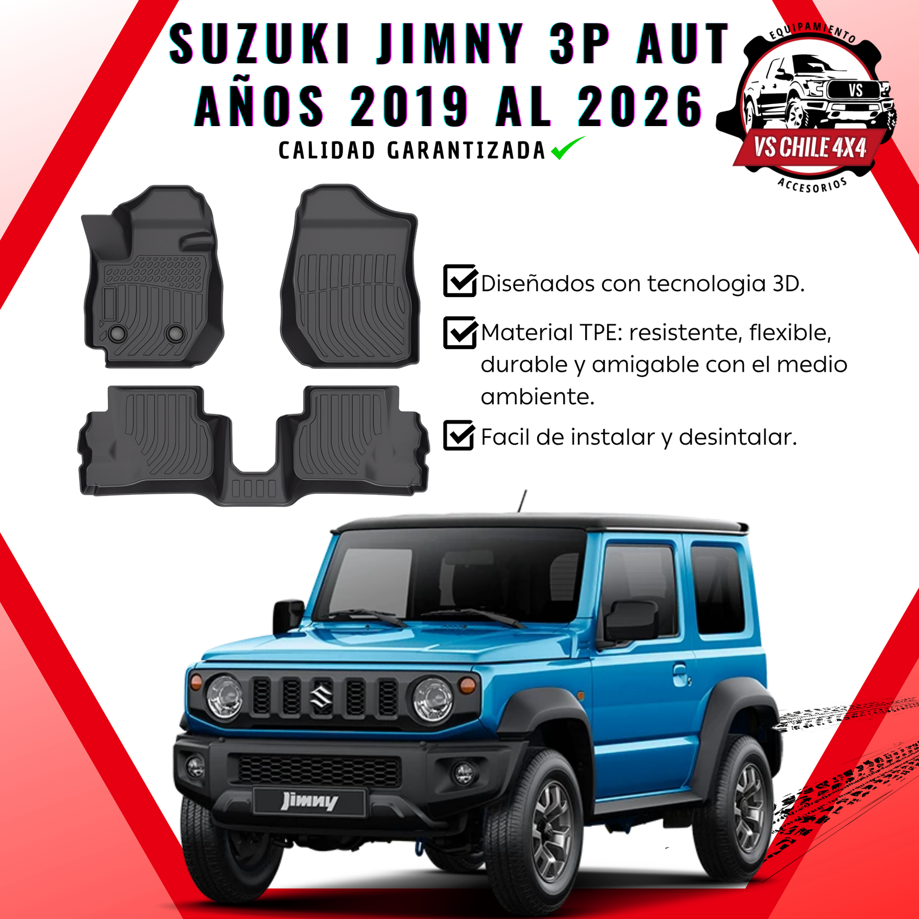 Pisos Calce Perfecto Suzuki Jimny Automatico 3 Puertas 2019 al 2026