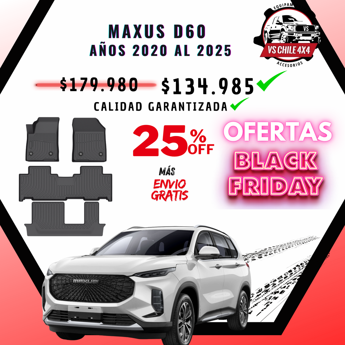 Pisos Calce Perfecto Maxus D60 SUV 3 Corridas (2019 - 2025)