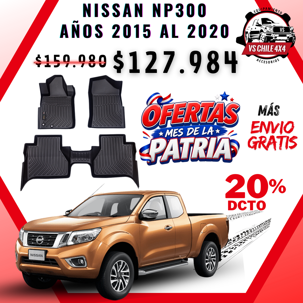 Pisos Calce Perfecto NISSAN NP300 años 2015 al 2020