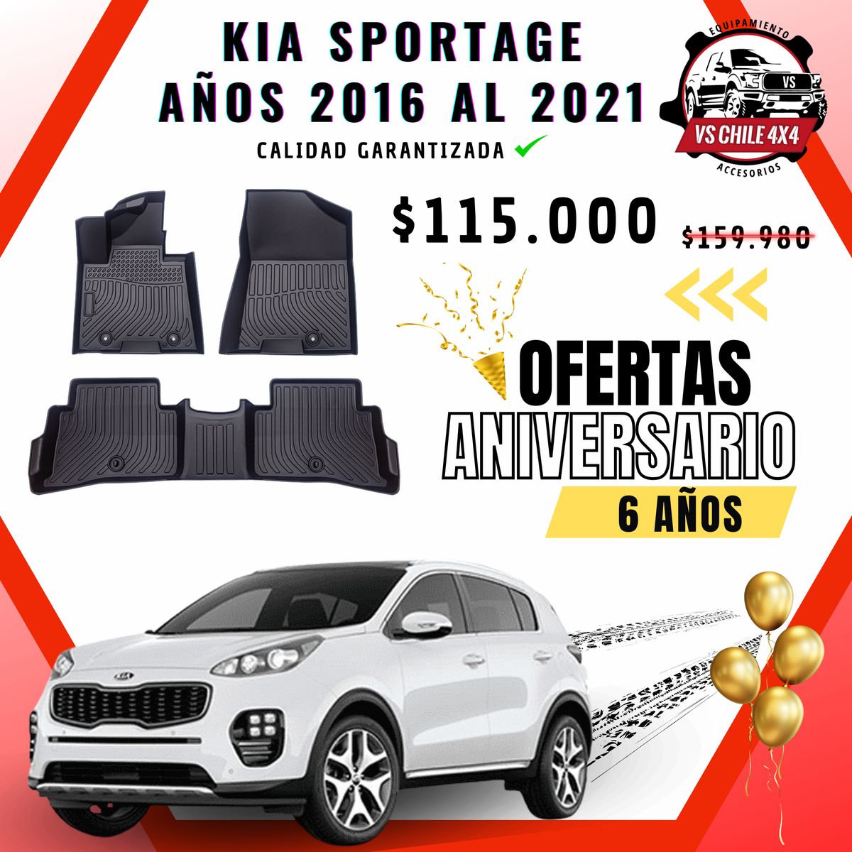 Pisos Calce Perfecto Kia Sportage (2016 al 2021)