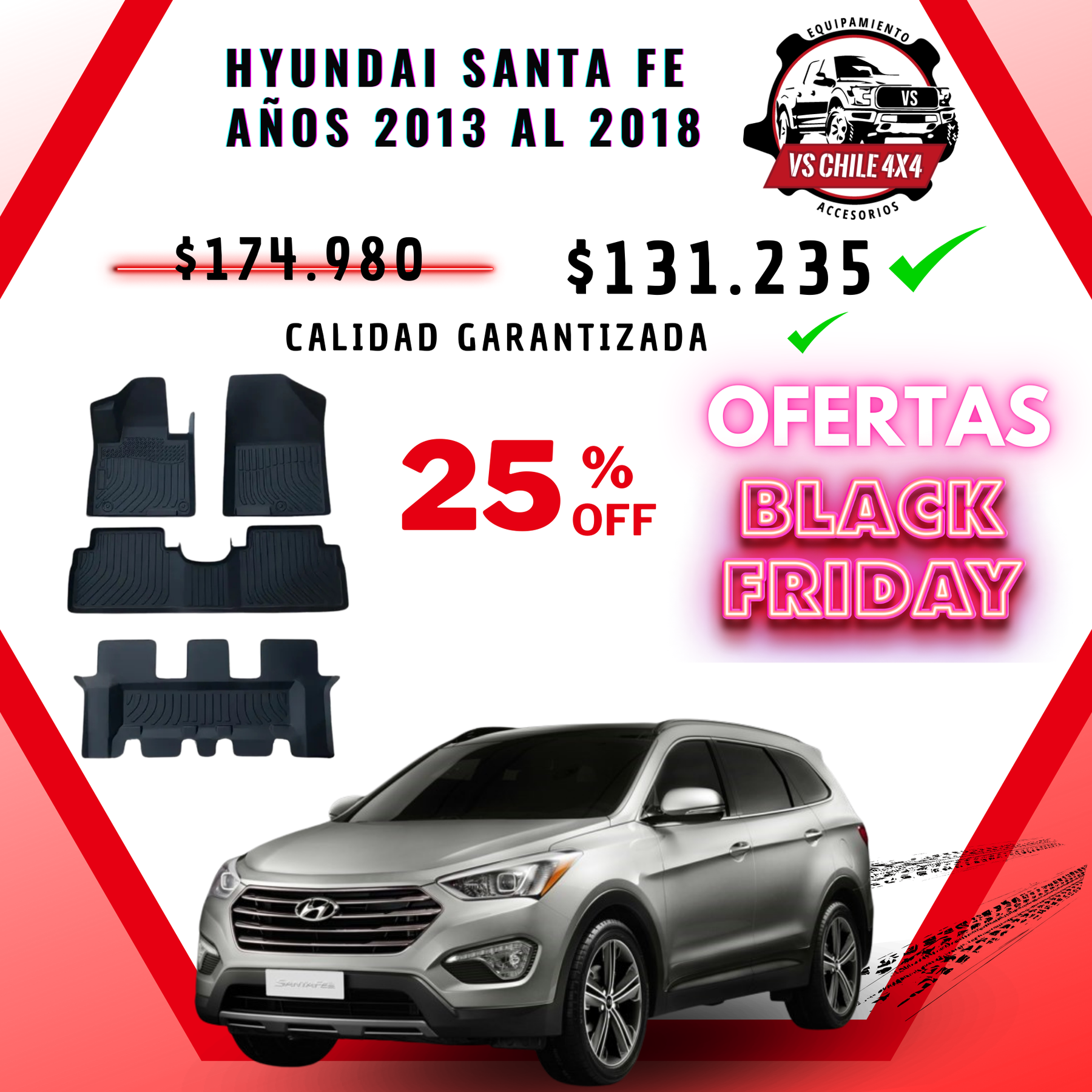 Pisos Calce Perfecto HYUNDAI SANTA FE (2013 - 2018)