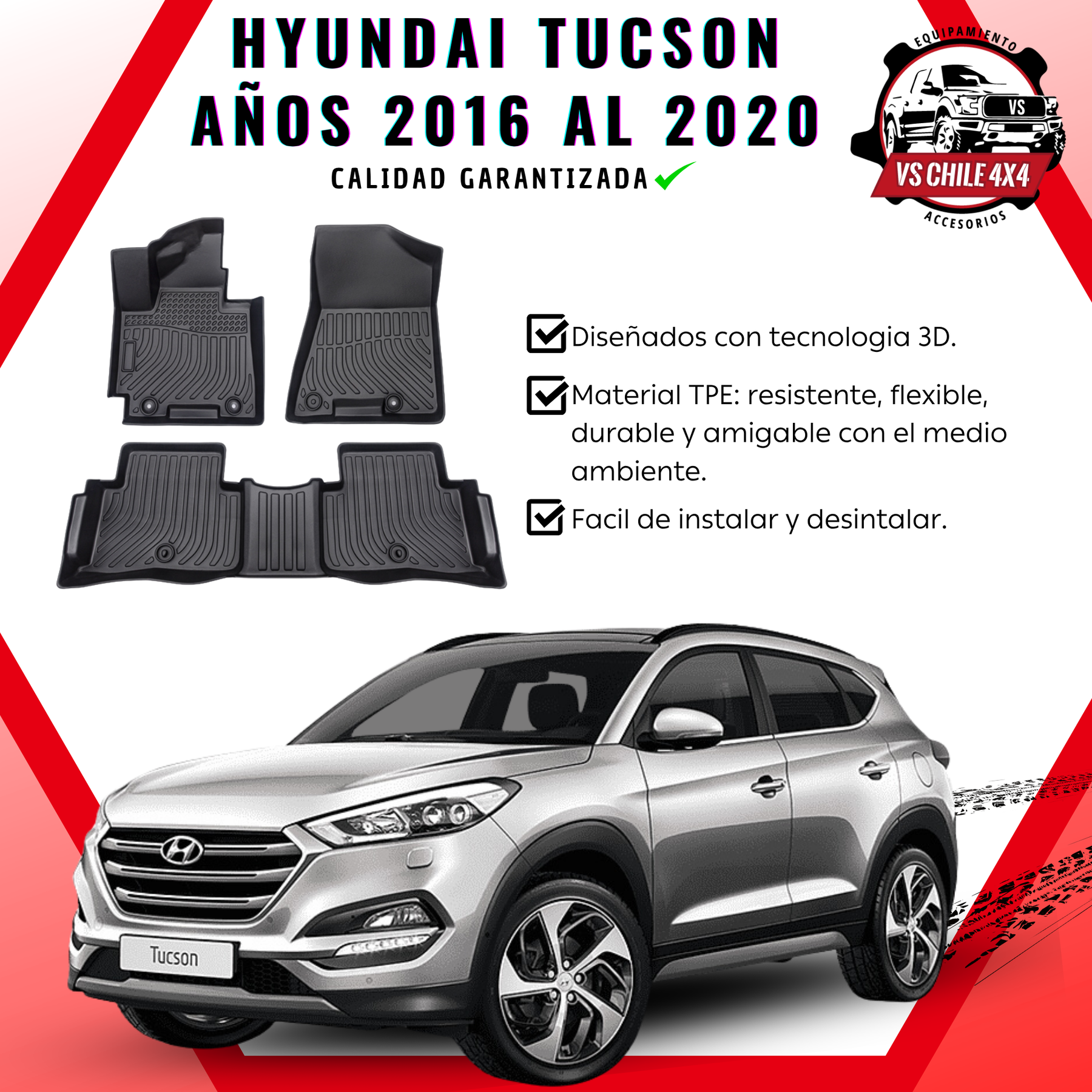 Pisos Calce Perfecto Hyundai Tucson 2016 al 2020