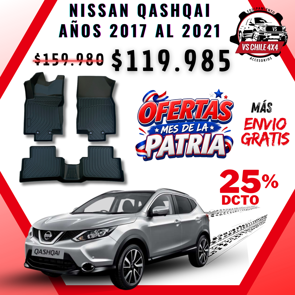 Pisos Calce Perfecto NISSAN QASHQAI   años 2017 al 2021