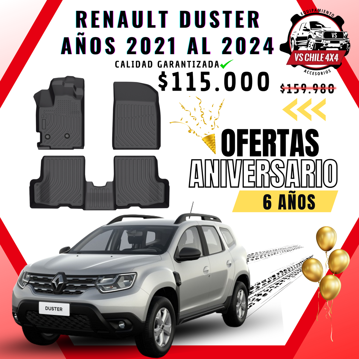 Pisos de Calce Perfecto Renault Duster (2021–2024) — TPE Premium 3D