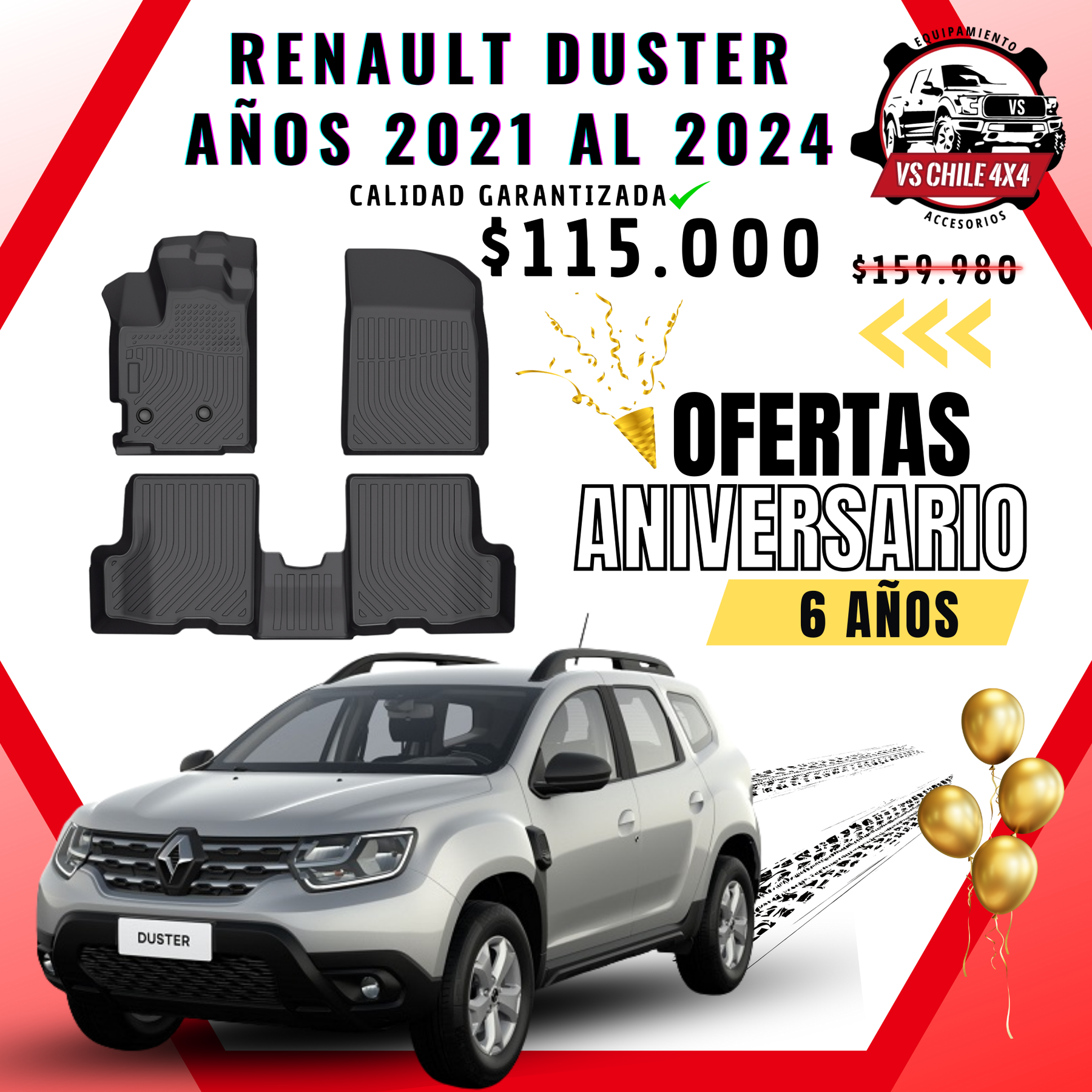 Pisos de Calce Perfecto Renault Duster (2021–2024) — TPE Premium 3D