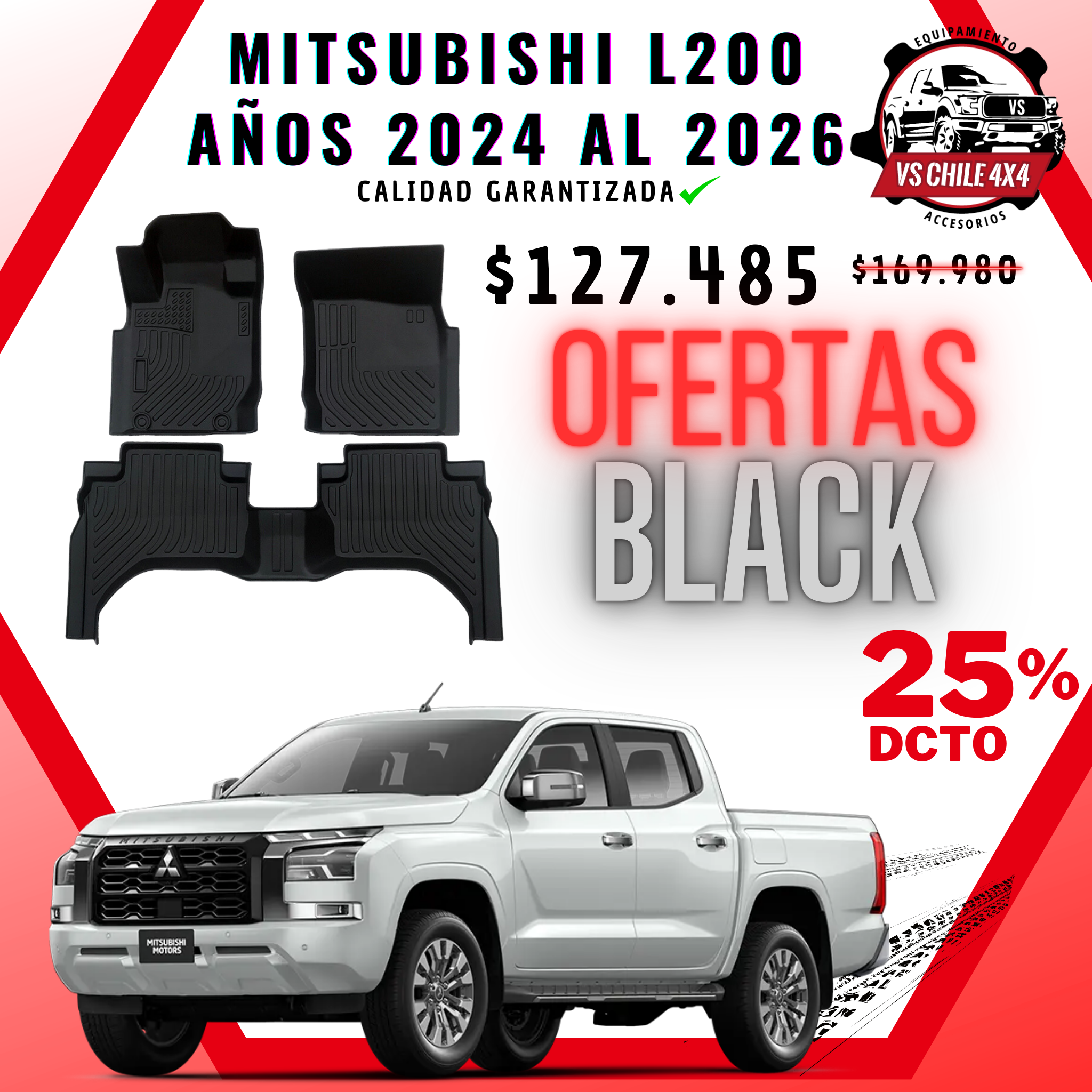 Pisos Calce Perfecto Mitsubishi L200 Doble Cabina (2024 - 2026)