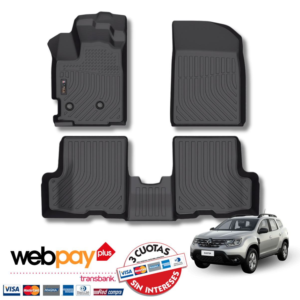 Pisos de Calce Perfecto Renault Duster (2021–2024) — TPE Premium 3D