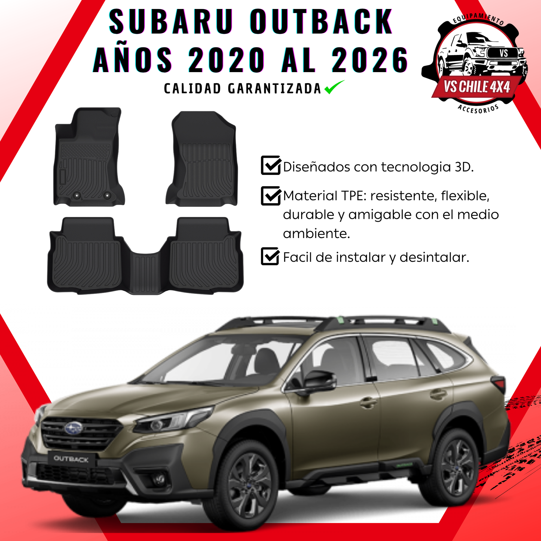 Pisos Calce Perfecto Subaru Outback 2020 al 2026