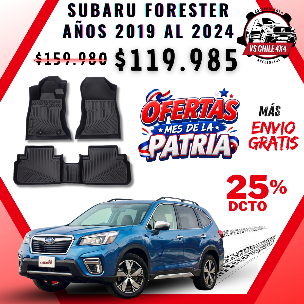 Pisos Calce Perfecto Subaru Forester Años 2019 Al 2024