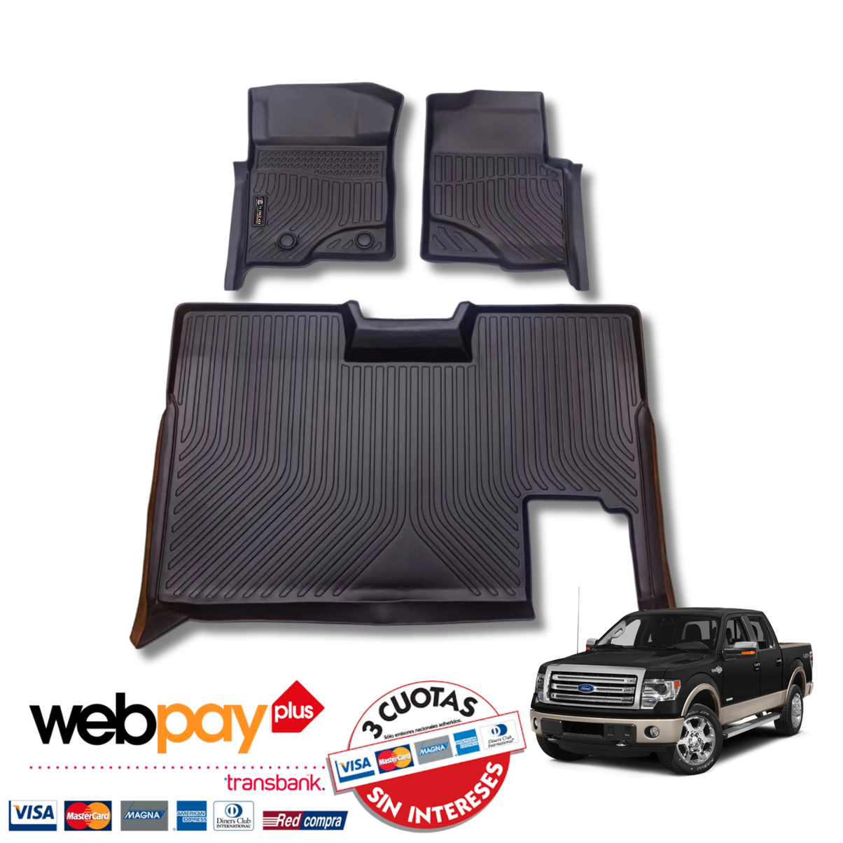 Pisos Calce Perfecto Ford F150 Doble Cabina (2009 - 2014)