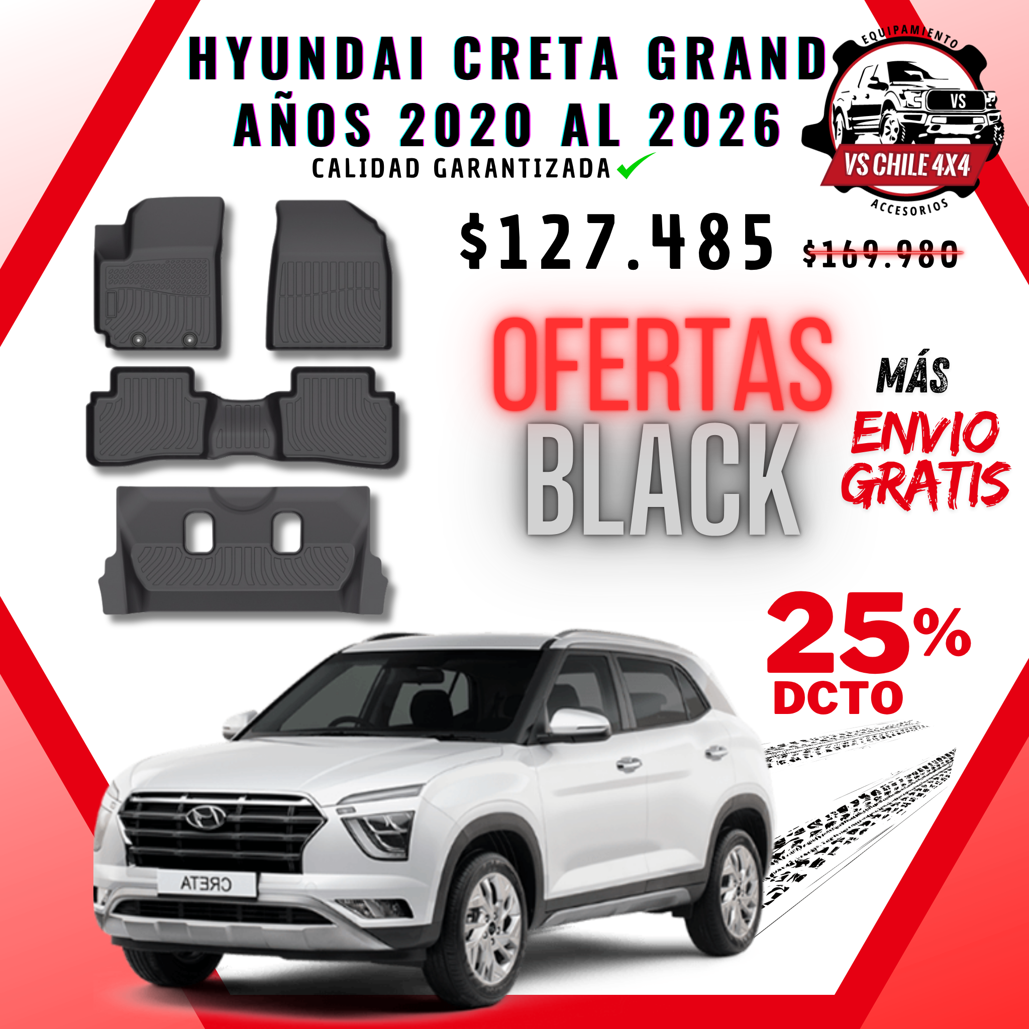 Pisos Calce Perfecto Hyundai Creta  2020 al 2026