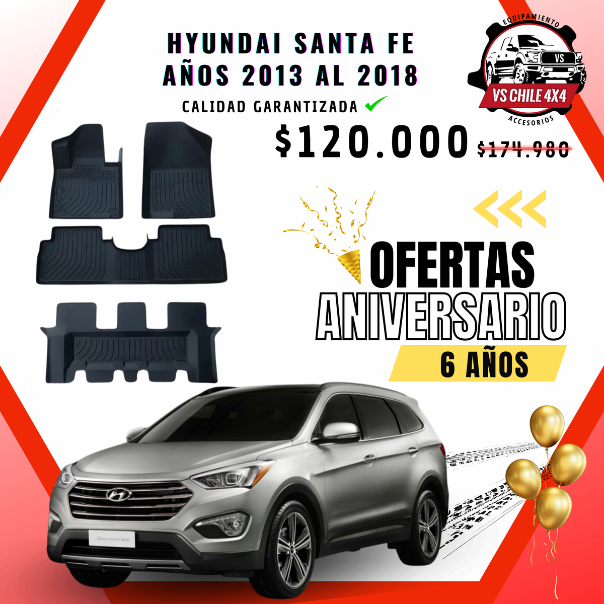 Pisos Calce Perfecto HYUNDAI SANTA FE (2013 - 2018)