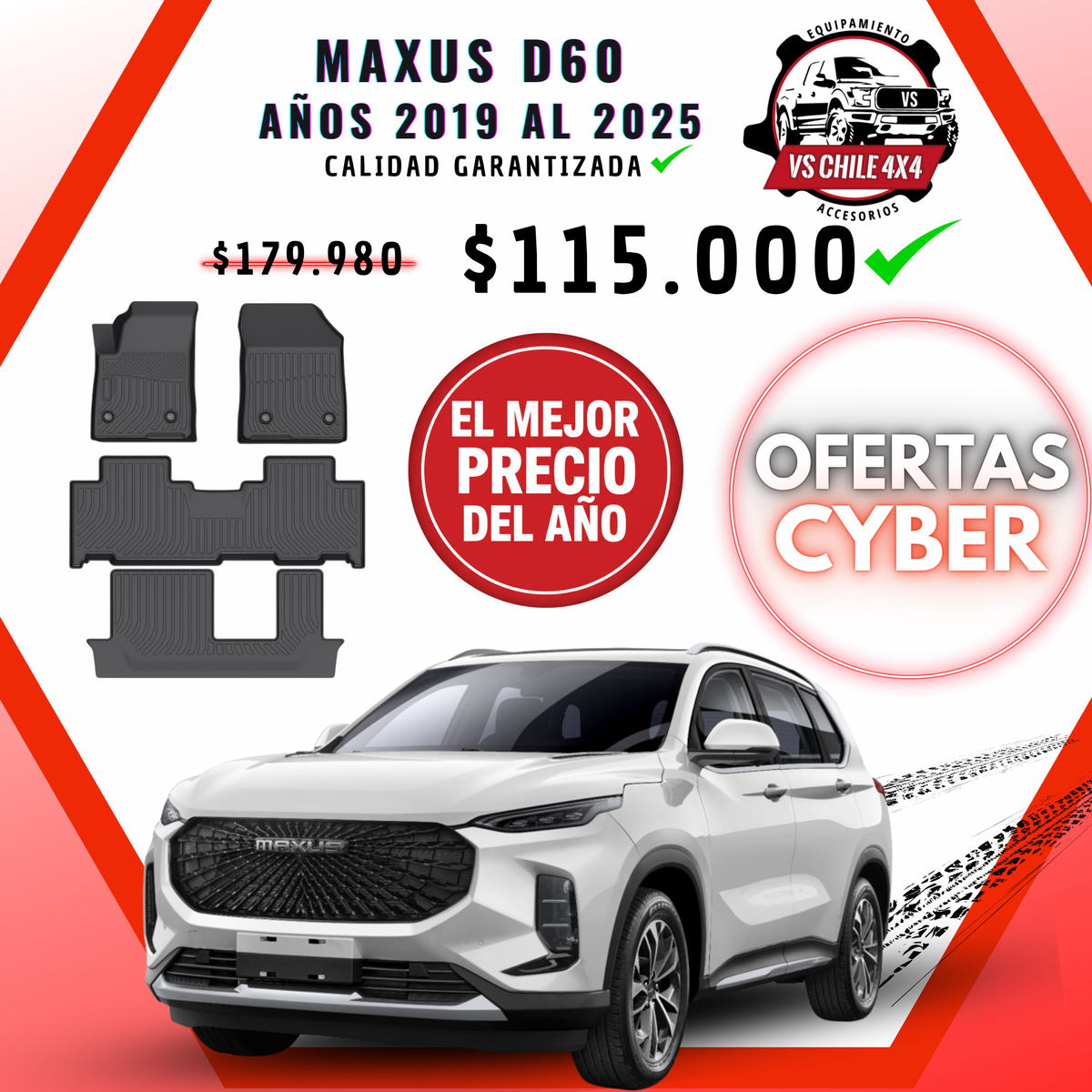 Pisos Calce Perfecto Maxus D60 SUV 3 Corridas (2019 - 2025)