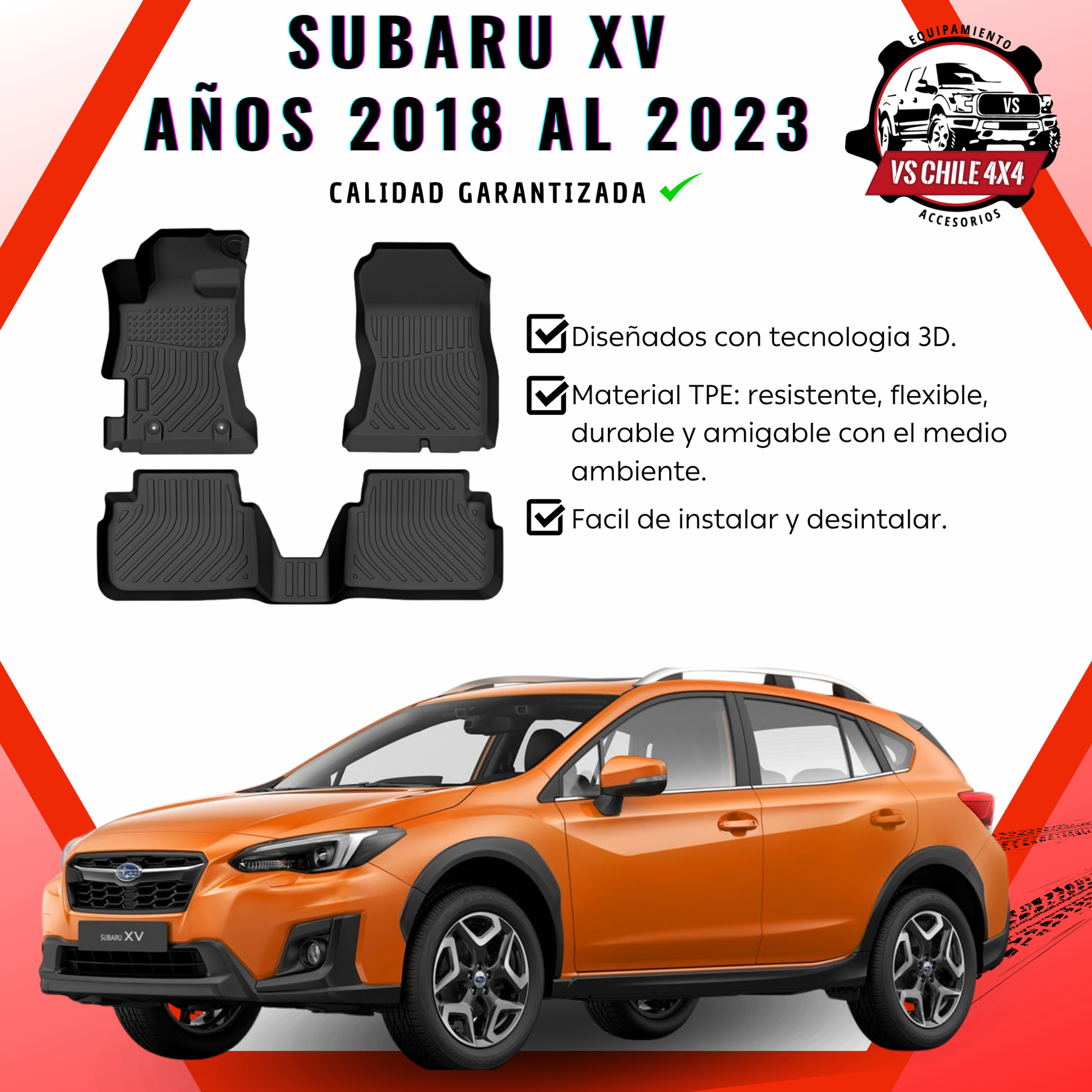 Pisos Calce Perfecto Subaru XV (2018 al 2023)