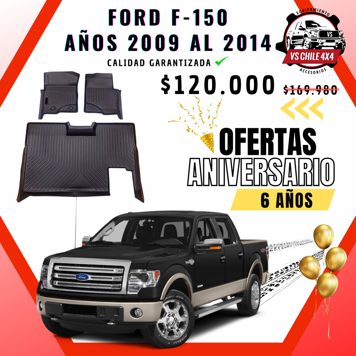 Pisos Calce Perfecto Ford F150 Doble Cabina (2009 - 2014)