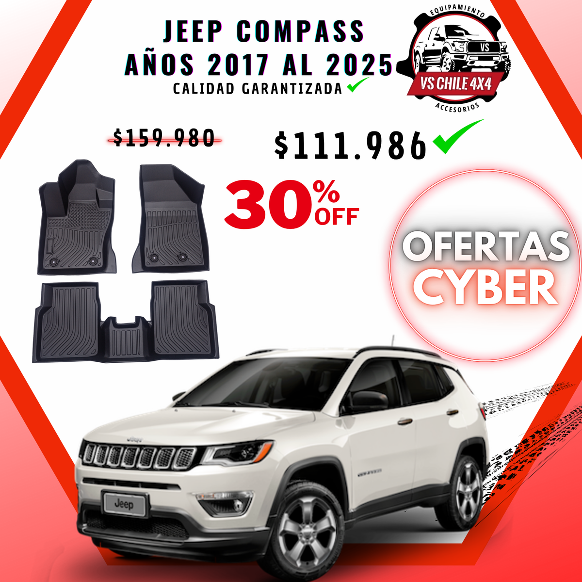 Pisos Calce Perfecto JEEP Compass 2017 al 2025
