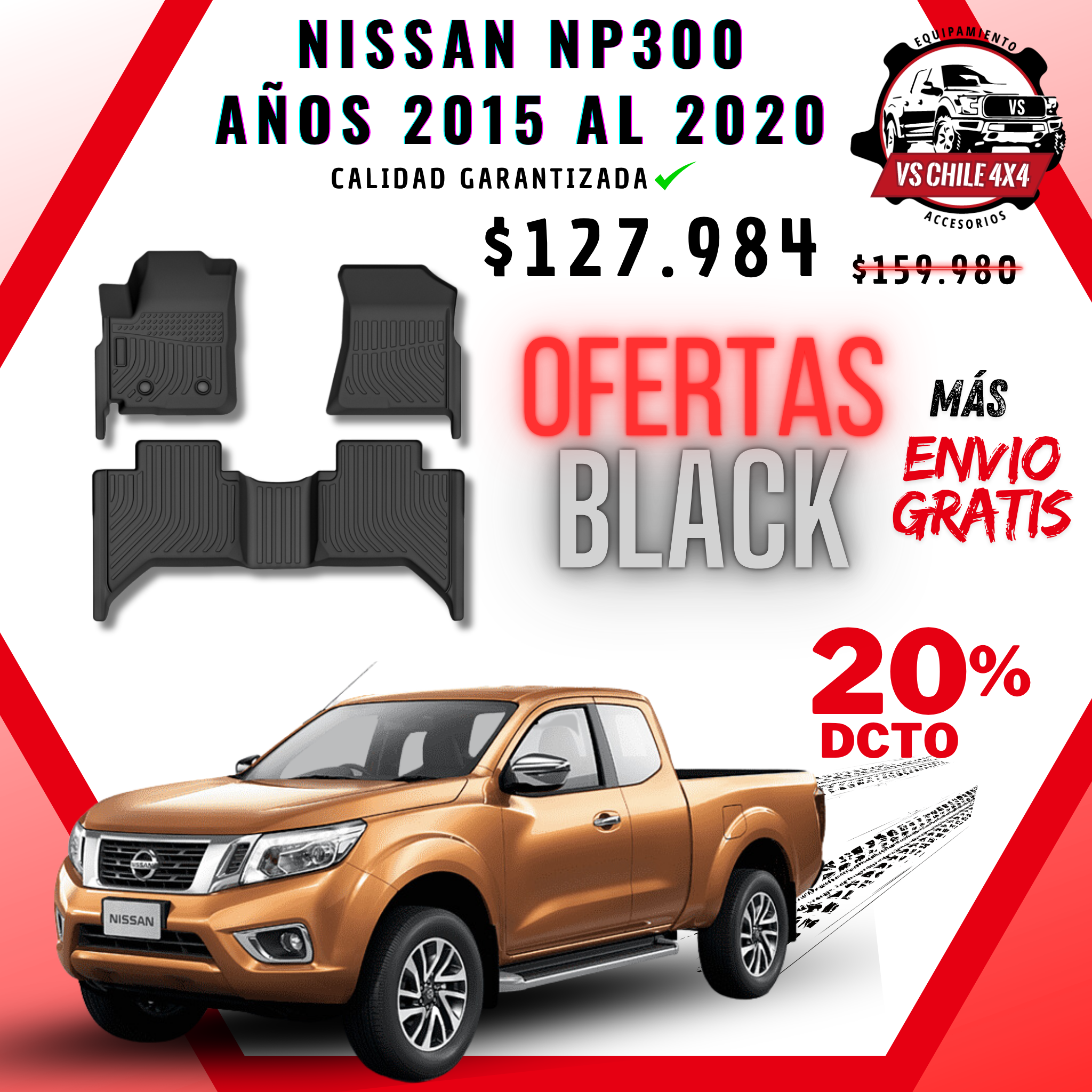 Pisos Calce Perfecto NISSAN NP300 años 2015 al 2020