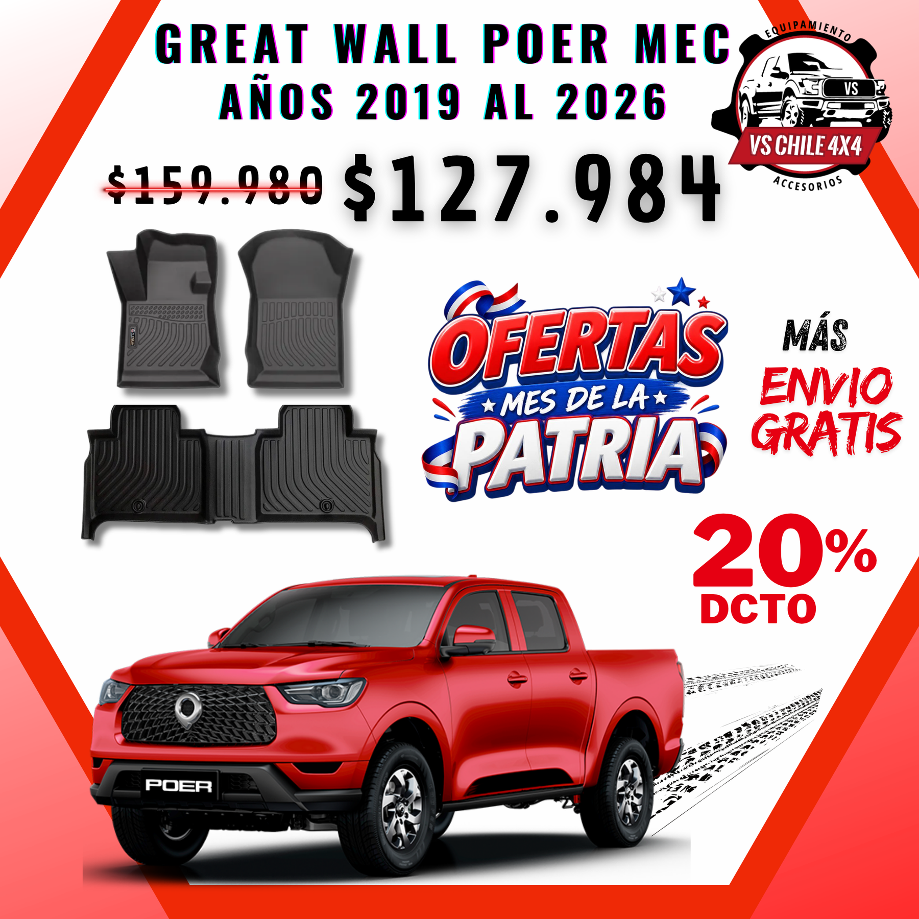 Pisos calce perfecto Great Wall Poer Transmisión Mecánica AÑOS 2019 AL 2026