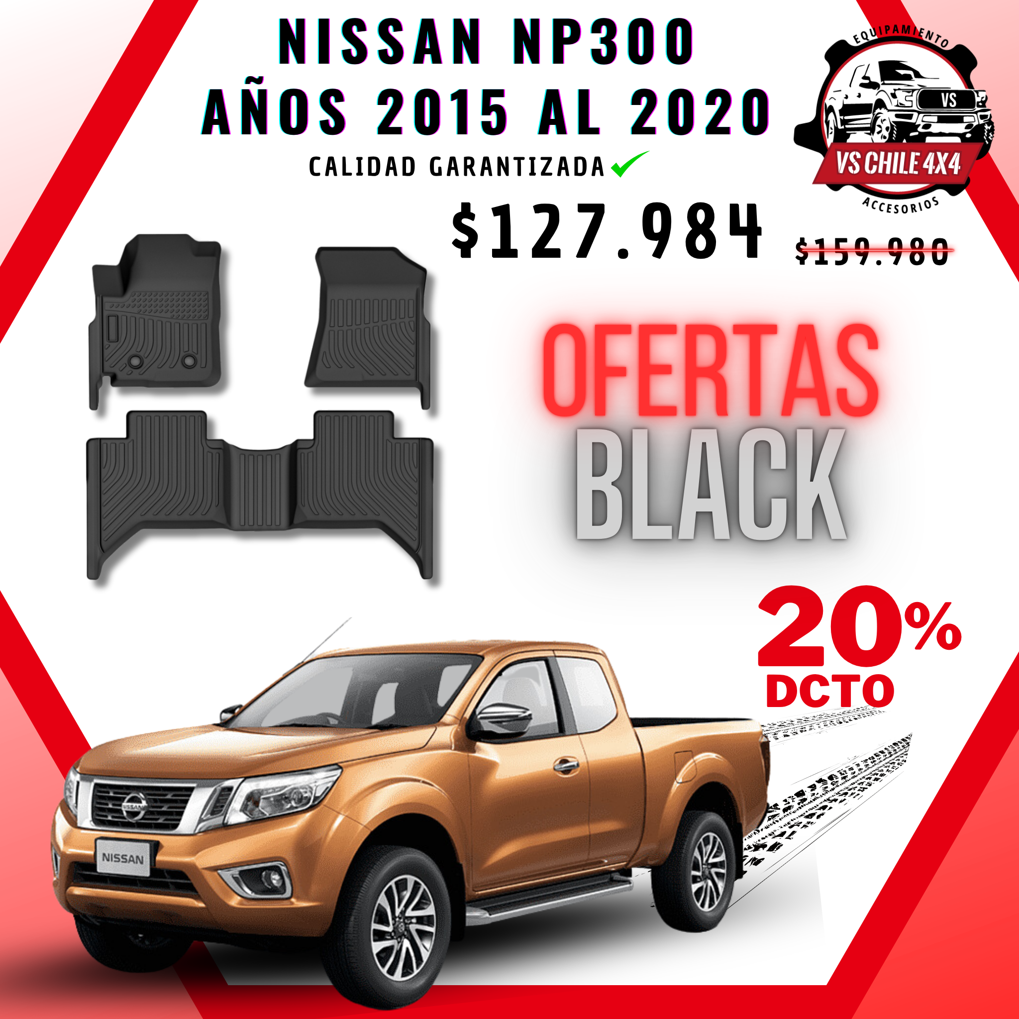 Pisos Calce Perfecto NISSAN NP300 años 2015 al 2020