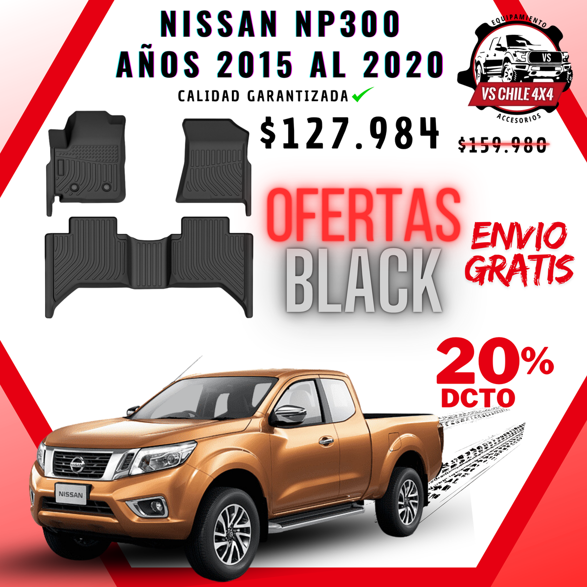 Pisos Calce Perfecto NISSAN NP300 años 2015 al 2020
