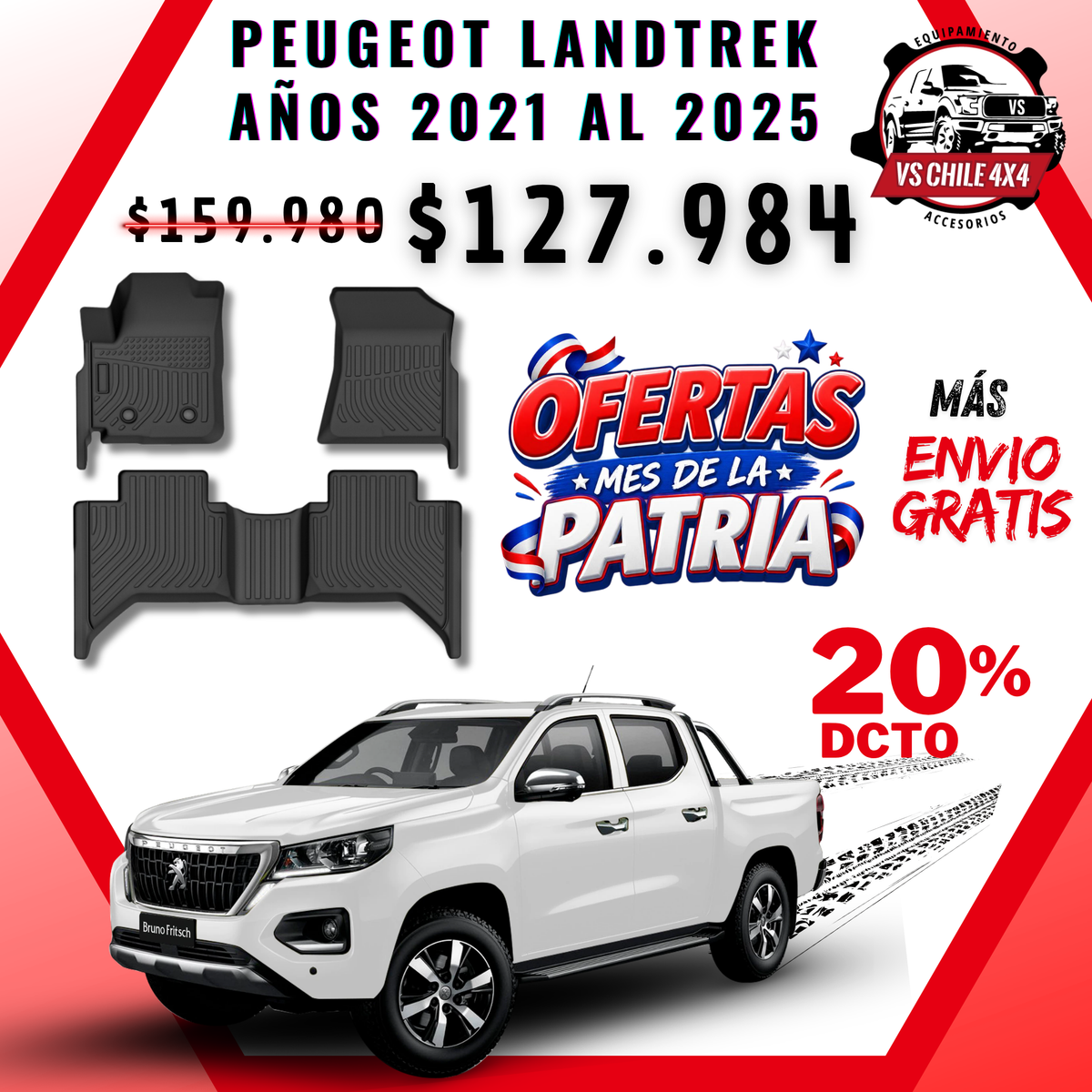 Pisos Calce Perfecto Peugeot Landtrek años 2021 al 2025