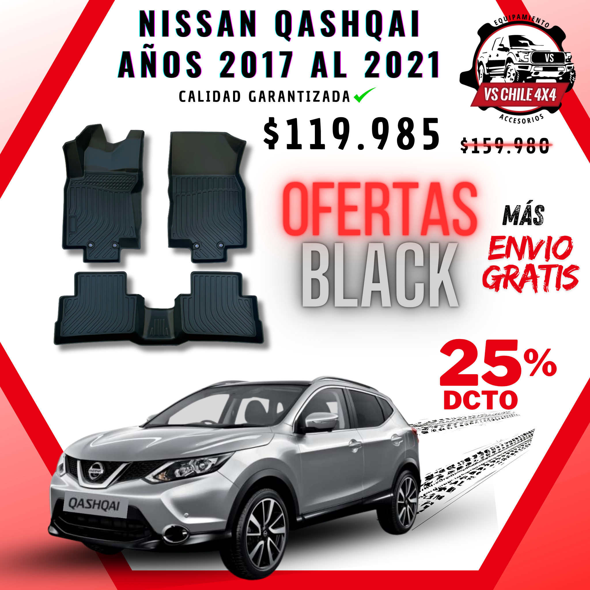Pisos Calce Perfecto NISSAN QASHQAI   años 2017 al 2021