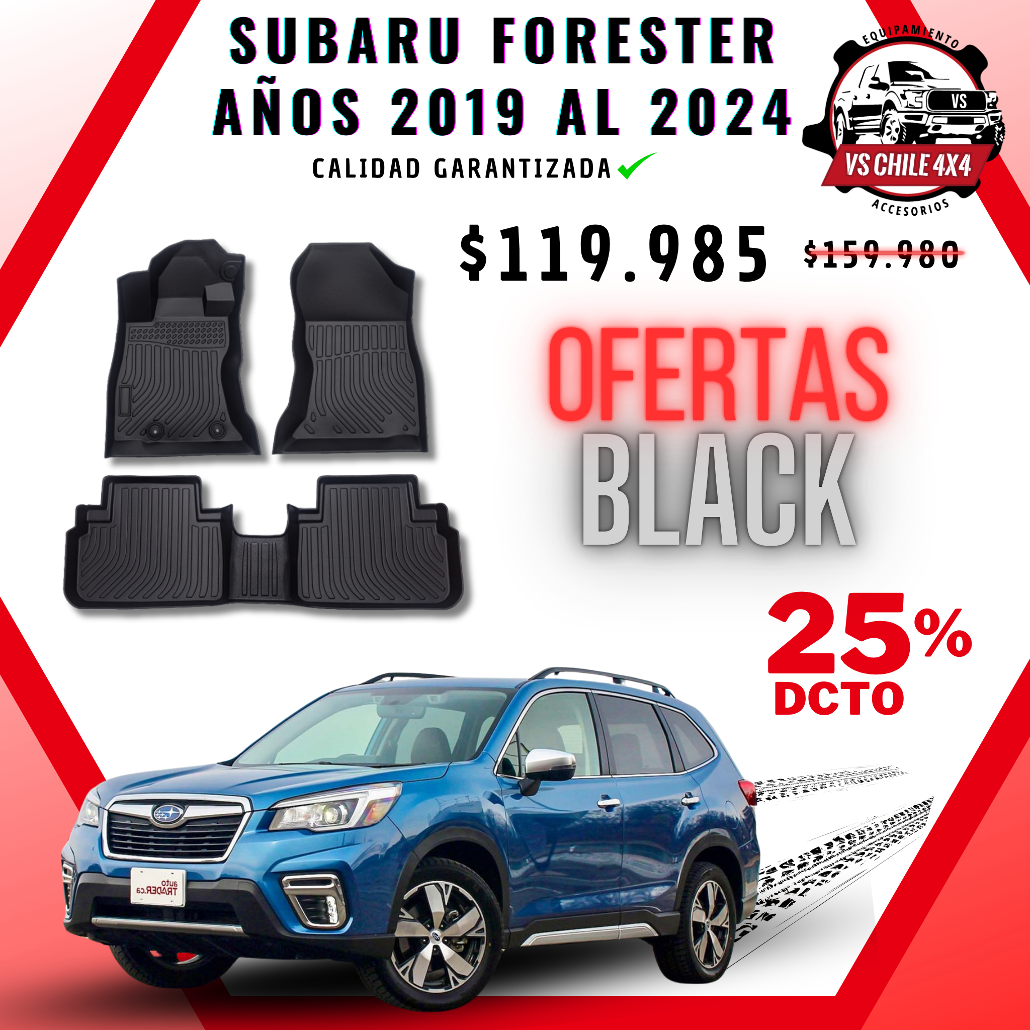 Pisos Calce Perfecto Subaru Forester Años 2019 Al 2024