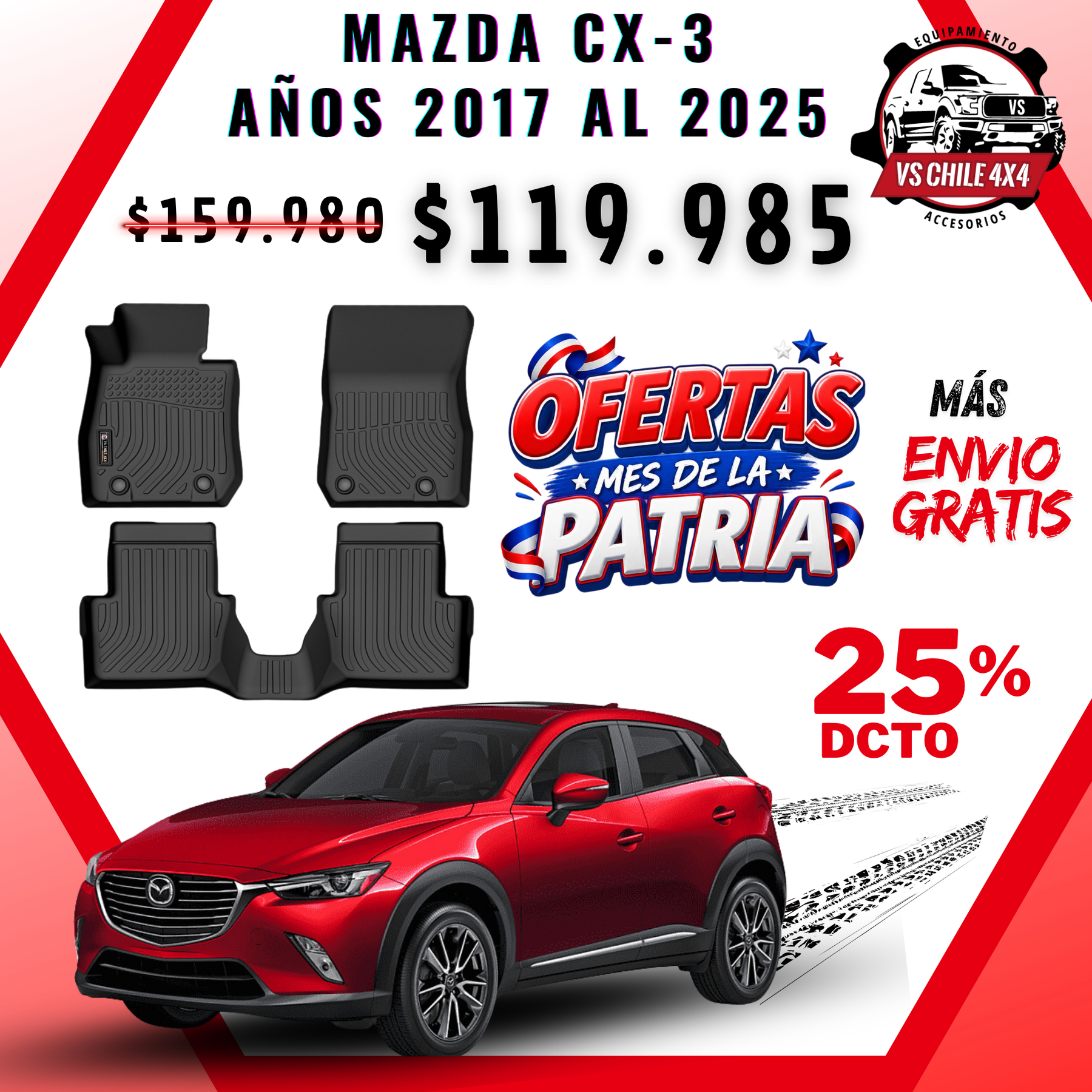 Pisos Calce Perfecto MAZDA CX-3 años 2017 al 2025
