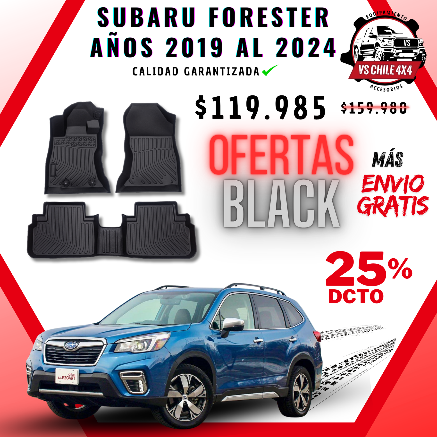 Pisos Calce Perfecto Subaru Forester Años 2019 Al 2024