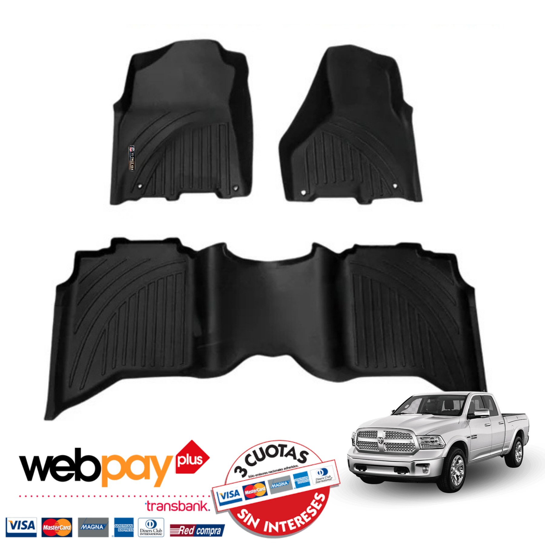 Pisos Calce Perfecto DODGE RAM 1500 (CREW CAB) años 2013 al 2018