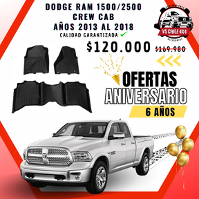 Pisos Calce Perfecto DODGE RAM 1500 (CREW CAB) años 2013 al 2018