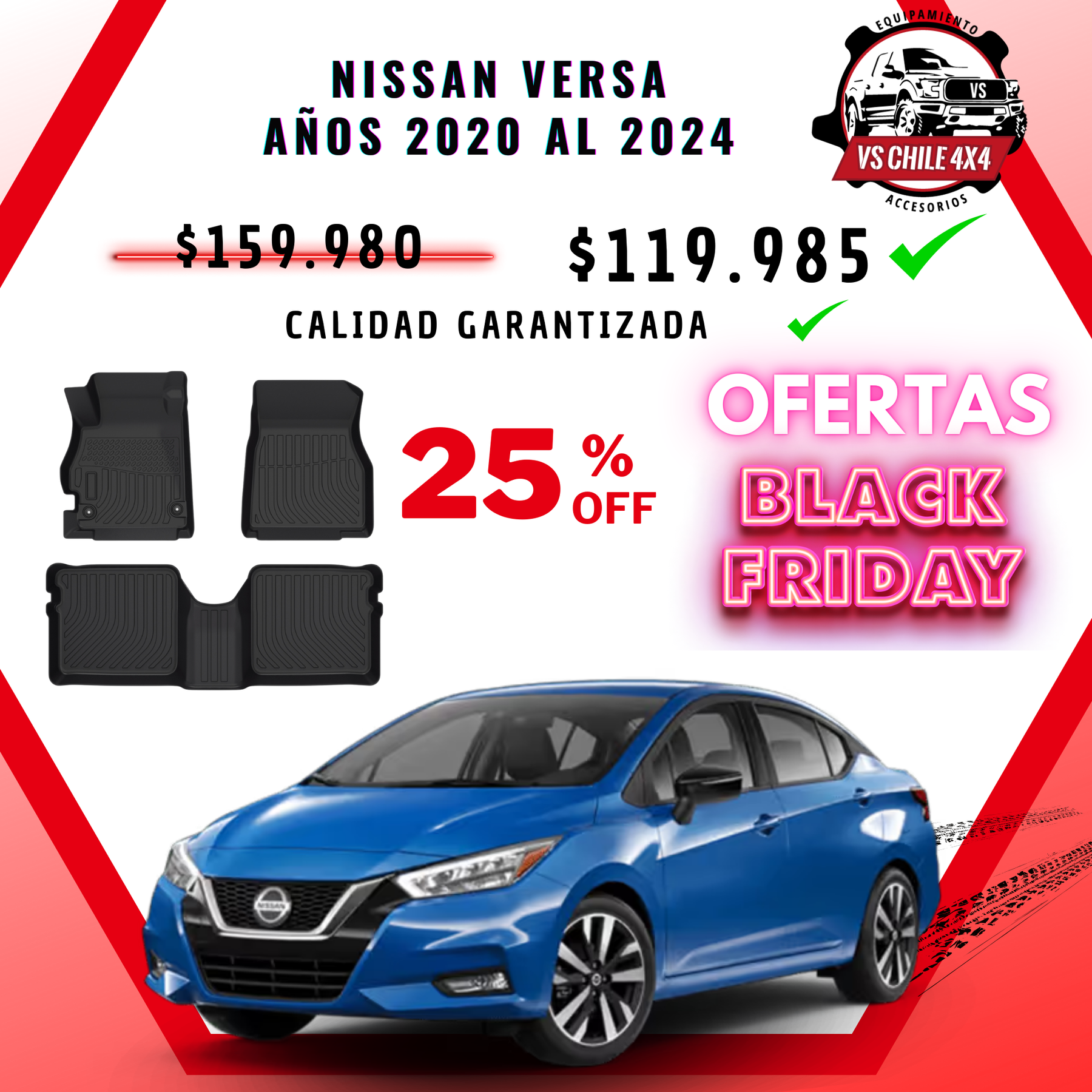 Pisos Calce Perfecto Nissan Versa (2020 - 2024)